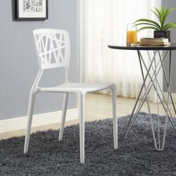 Silla BYRON, polipropileno blanco* 2