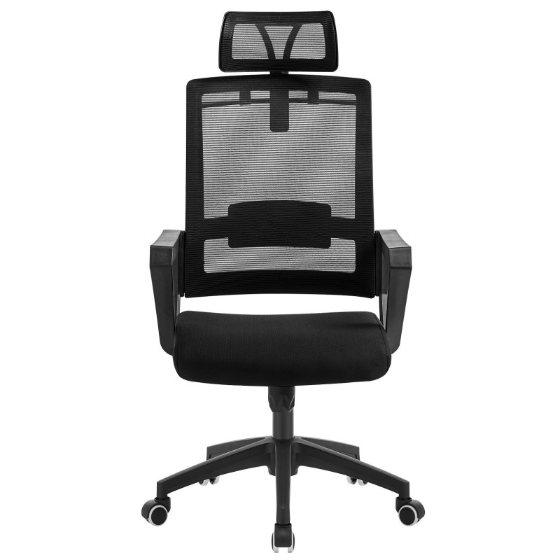 Sillón de oficina ASTON, negro, malla y tejido negro