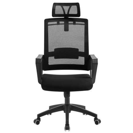 Sillón de oficina ASTON, negro, malla y tejido negro