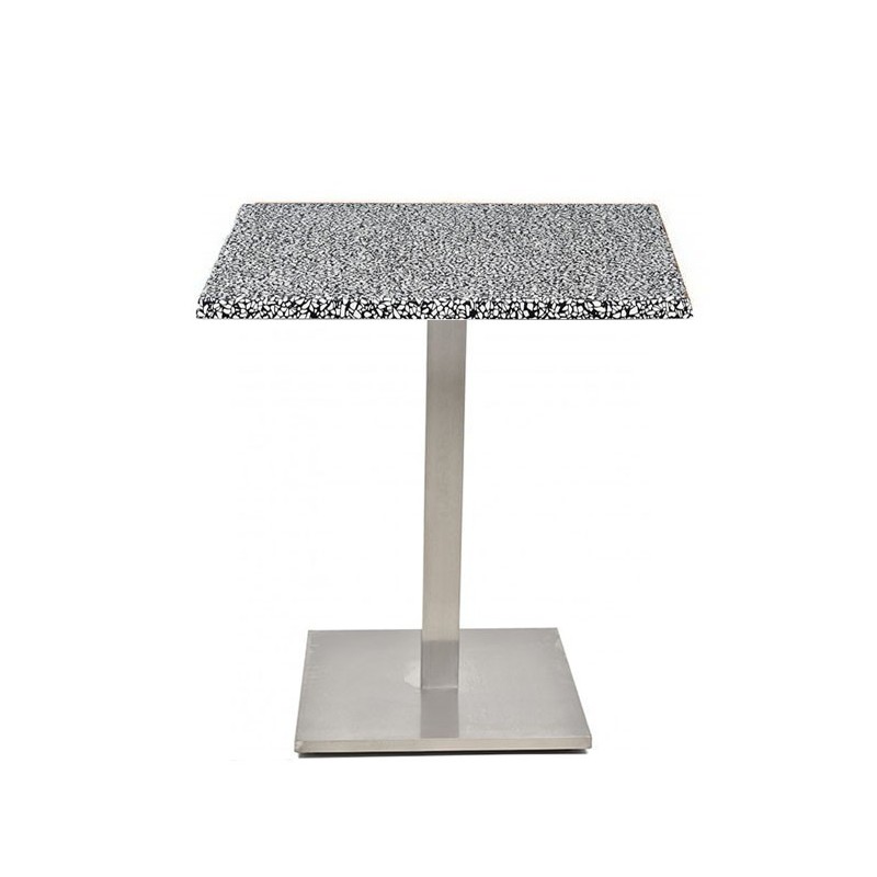 Mesa IPANEMA, acero inoxidable, base de 72 cms y tapa 80 x 80 cms. Color a elegir.