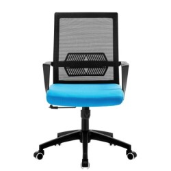 Sillón de oficina RISLEY, negro, malla negra, tejido azul claro 2
