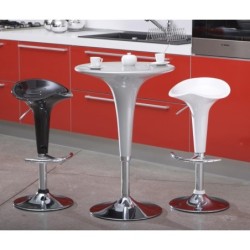 Taburete NORMAN ( L ), cromado, abs blanco 2
