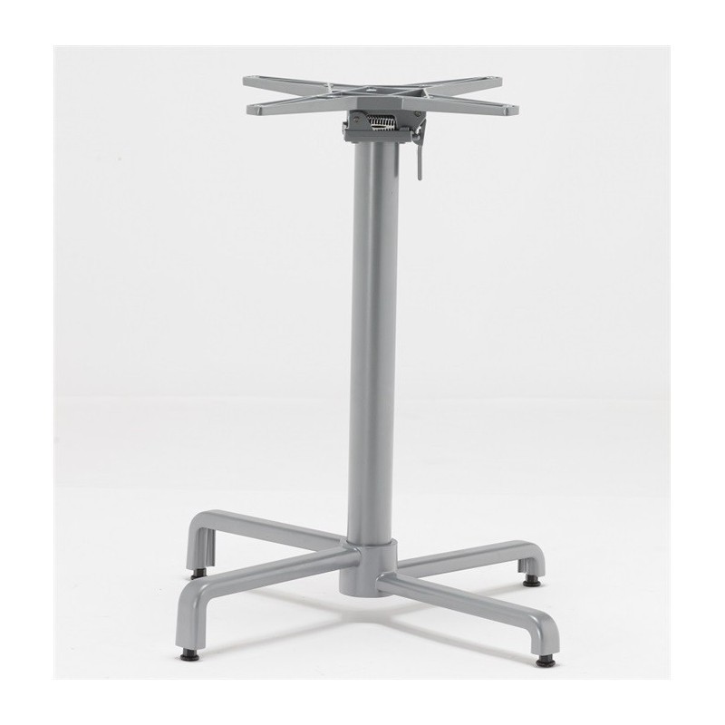 Mesa BAHIA, abatible, plata, base de 72 cms y tapa 70 x 70 cms. Color a elegir.