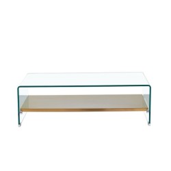 Mesa POITIERS, baja, estante, cristal, 110x55 cms 2