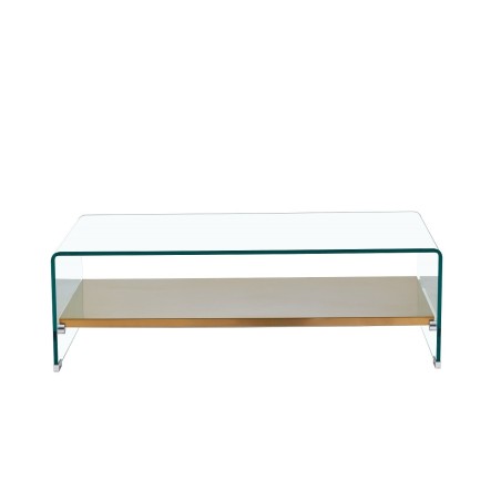 Mesa POITIERS, baja, estante, cristal, 110x55 cms