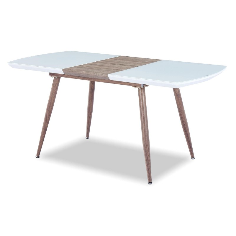 Mesa SOHAIL, extensible, metal, madera, cristal,140 ~ 180x80 cms