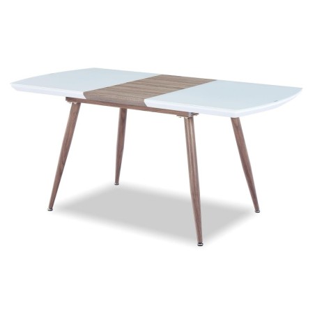 Mesa SOHAIL, extensible, metal, madera, cristal,140 ~ 180x80 cms