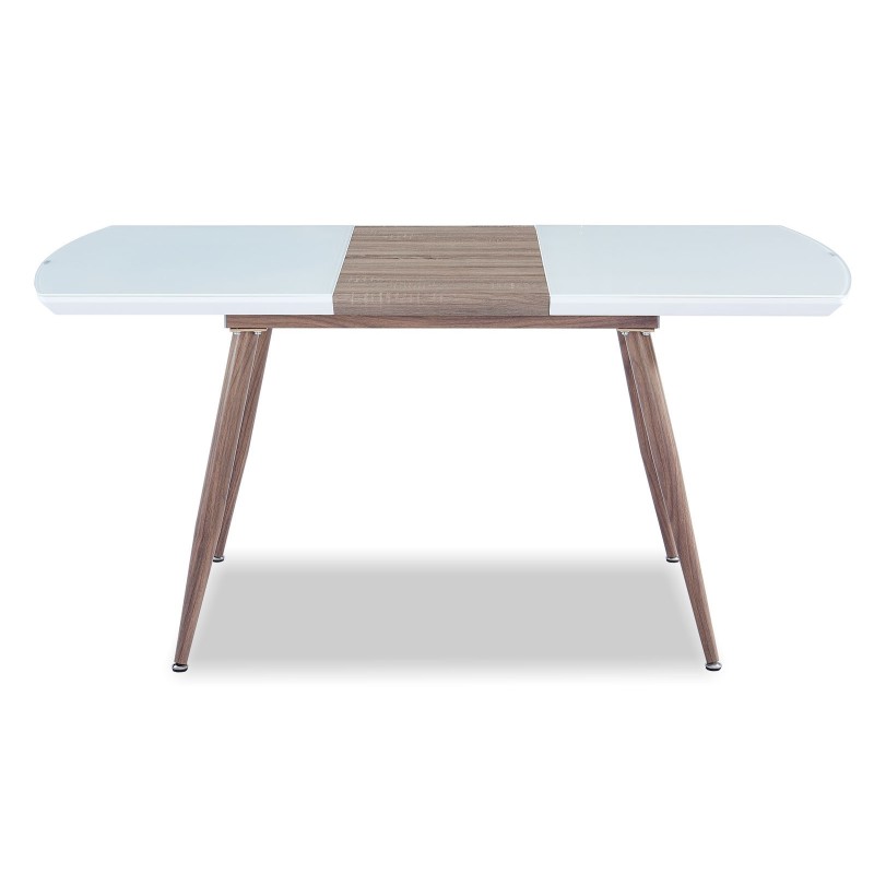 Mesa SOHAIL, extensible, metal, madera, cristal,140 ~ 180x80 cms