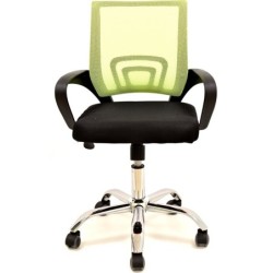 Sillón de oficina FISS NEW, negro, gas, basculante, malla verde, tejido negro 2