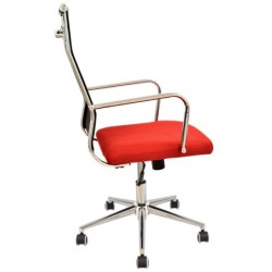 Sillón de oficina AUSTRIA, alto, malla negra, asiento rojo 2