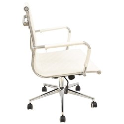 Sillón de oficina ZAGREB, giratorio, gas, basculante, similpiel blanca 2