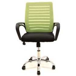 Sillón de oficina SUNSET, negro, gas, basculante, malla verde pistacho, tejido negro 2